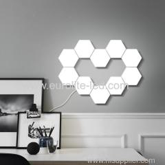 6pcs Creative DIY RGB Quantum Lamp LED Beehive Lamp Modular Touch Sensitive Wall Light with Remote Control