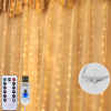 LED Copper Wire Icicle Curtain Lights USB With Remote Fairy Lights String Garland For Wedding Party Curtain Dec