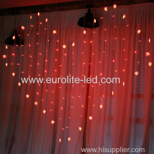 Valentine's Day Led Icicle USB Remote Control 128leds Party Holiday Indoor Decoration Love Curtain String Light