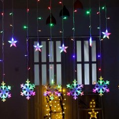 LED snowflake curtain light copper wire light decoration wedding festival atmosphere light girl room romantic