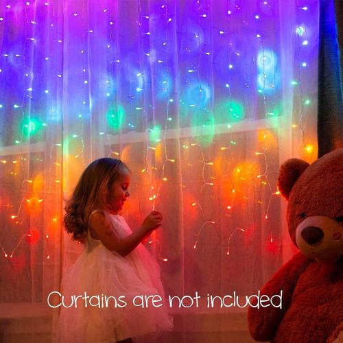 Led 1.5*2 m 210 LEDs Rainbow String Light 8 Function Remote Control For Decoration Curtain String Night Light