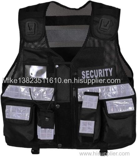 Hi Viz Tactical Vest Security Reflective Safety Vest With for Enforcement CCTV Dog Handler Tac Vest With Multi-pockets