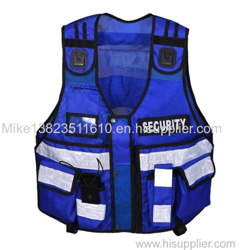 Hi Viz Tactical Vest Security Reflective Safety Vest With for Enforcement CCTV Dog Handler Tac Vest With Multi-pockets