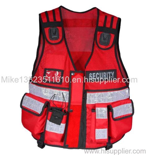 Hi Viz Tactical Vest Security Reflective Safety Vest With for Enforcement CCTV Dog Handler Tac Vest With Multi-pockets