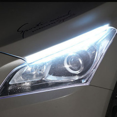 Automotive LED light guide strip daytime running light with turning headlight silicone decorative light strip