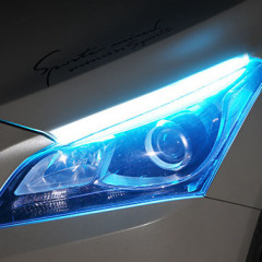 Automotive LED light guide strip daytime running light with turning headlight silicone decorative light strip