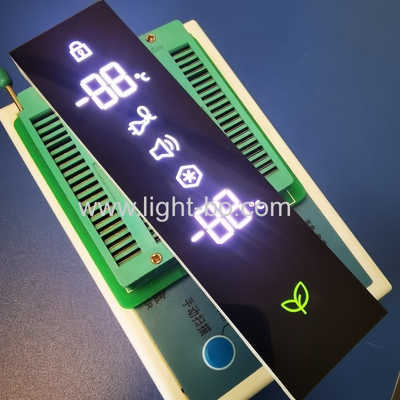 Ultraweiß / Grün 7-Segment-LED-Anzeigemodul gemeinsame Kathode für Kühlschranksteuerung