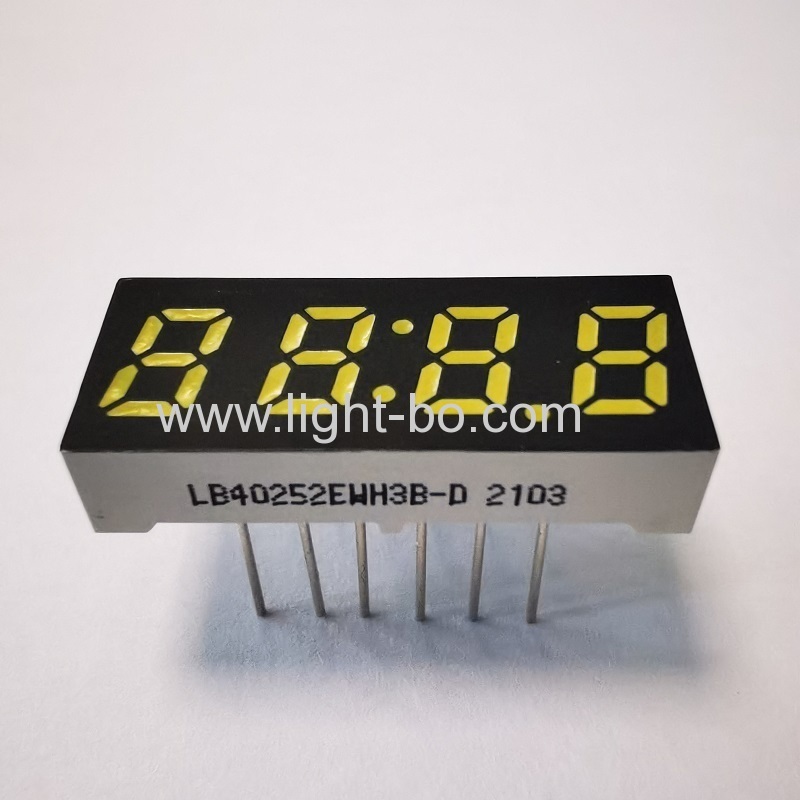 ultra parlak beyaz küçük boy 0.25" 4 haneli 7 segment led saat ekranı ev aletleri için ortak katot