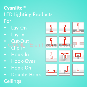 Cyanlite LED panel light for different ceiling types like concealed ceiling/metal ceiling/plasterboard ceiling