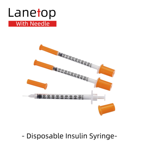 Disposable Insulin Syringes Orange /Red Cap