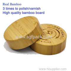 Hot sale 100% eco friendly bamboo Child resistant CR cap Real bamboo lid for bottles jars