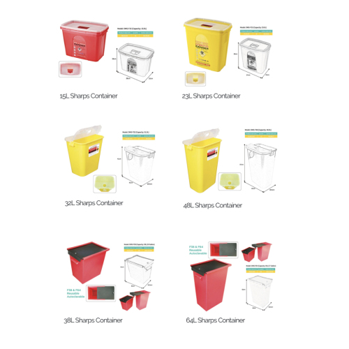 5L Biohazard Safety Red Medical Waste Container Plastic Sharp Box