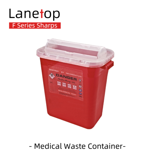 Professional Factory Square Red Sharps Container with Handle Disposal Color Big Chinese