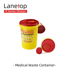 Big Capacity 8L Round Plastic Hospital Sharps Container for Syringe
