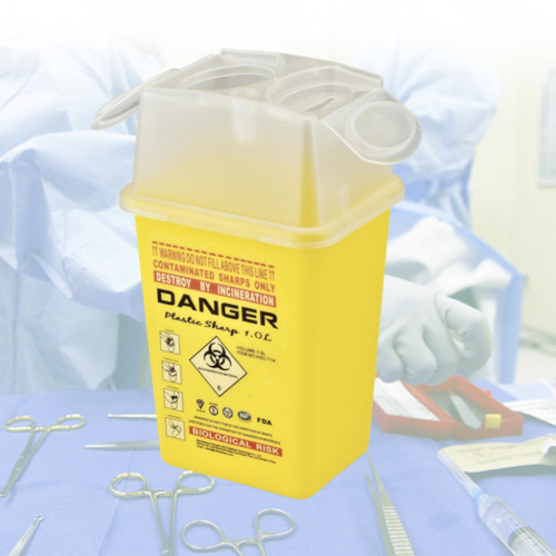 Certificated 1L Plastic Hospital Medical Waste Disposal Bin Box Sharps Container