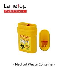 Plastic Medical Needle Box Pocket Sharps Disposal Container 0.2L Waste Sharp Bin Container for Health Care
