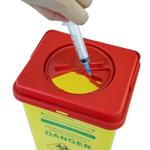 4.6L Plastic Quadrate Disposable Sharps Container Boxes for Hospital Waste Disposal with Leak Proof and Puncture Resista