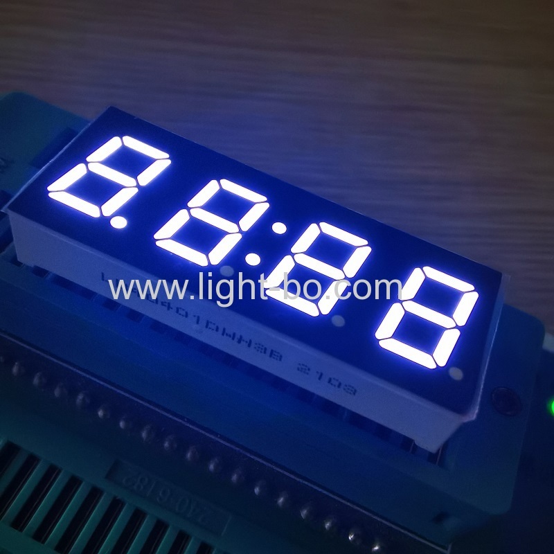 ultra bianco 0,4" 4 cifre 7 segmenti display orologio a catodo comune per pannello di controllo di elettrodomestici
