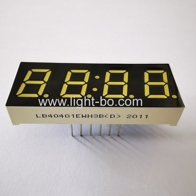 display led ultra white de 4 dígitos com 7 segmentos, cátodo comum de 0,4 "para painel de instrumentos