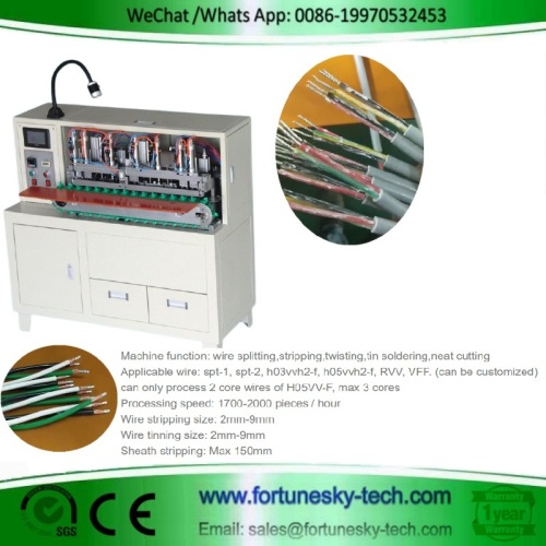 Semi-Automatic H05VV-F Corewire Stripping Tinning Machine