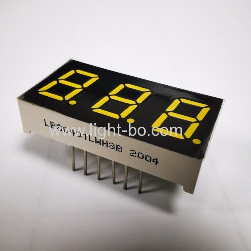 Ultra bright White 3-Digit 7 segment led display 0.4 common cathode for instrument panel