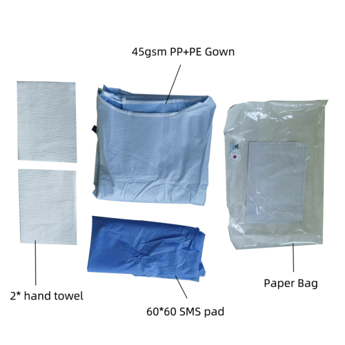 Hand Towel SMS Pad 45GSM PP+PE Isolation Gown Protective Set