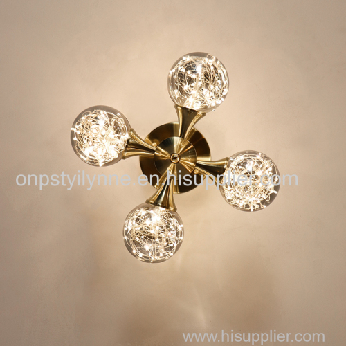 Nordic Modern luxury indoor bedroom LED glass ball ceiling light
