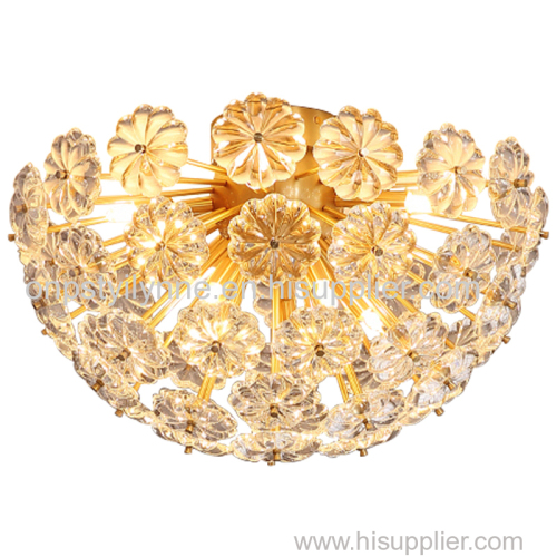 Professional Metal Glass Crystal Chandelier Ceiling Lamp with CE certificate