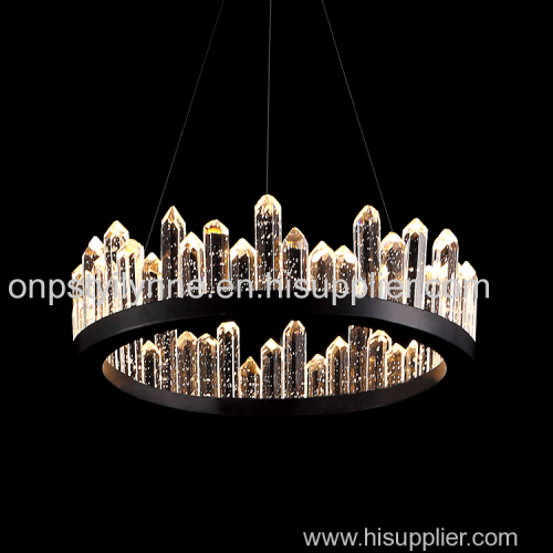 Indoor glass pendant lamps living room bedroom led crystal chandeliers square hanging lamp