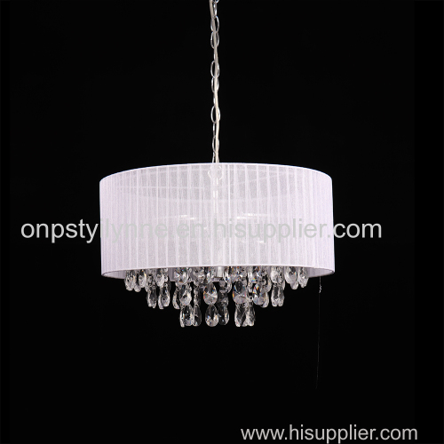 Home decorative lighting modern luxury fabric shape crystal chandeliers for home