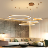 Decorative circular aluminum nordic modern gold kitchen dining room indoor led round hanging ring pendant light