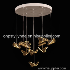 Nordic decorative gold bronze metal and acrylic LED lighting chandeliers and lamps luxury modern