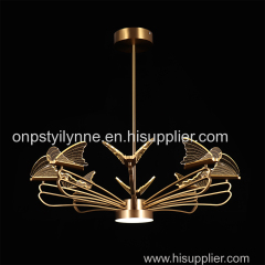 top quality decorative gold bronze metal and acrylic LED lighting chandeliers and lamps luxury modern