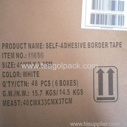 40mm Wx3.35m L Industrial Tools Self-Adhesive Border Tape White