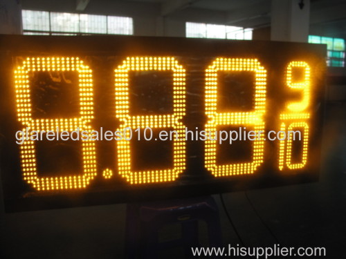 Outdoor Gas Station Pylon Gas Price Sign Red / Green LED Numbers Display Boards with Regular Diesel