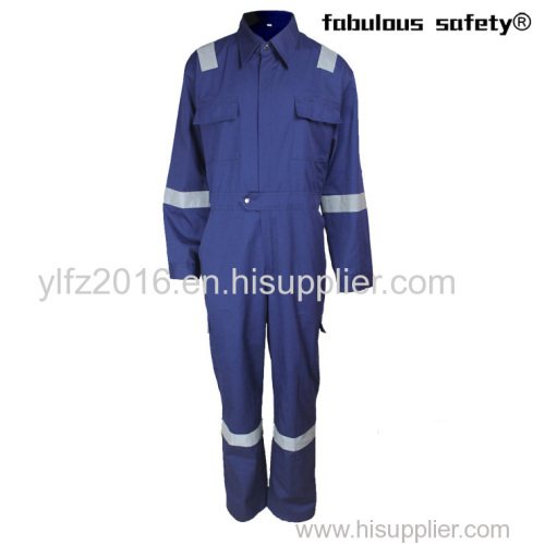 Customized OEM EN11612 Navy Blue Fire Resistant Oil Resistant Coveralls