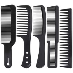 5 Pcs Black Carbon Wide Tooth Comb