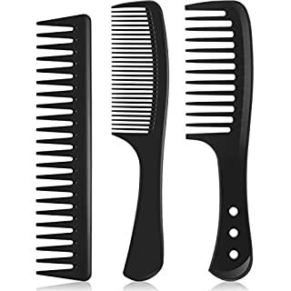 5 Pcs Black Carbon Wide Tooth Comb