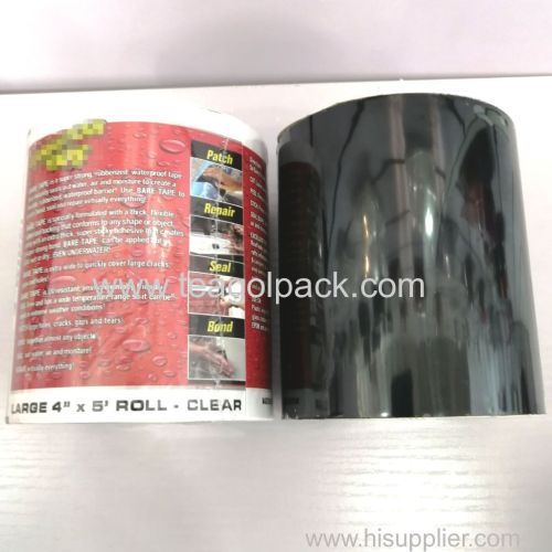 4"x5' Waterproof Tape Rubberized White Black Patch Bond Seal Repair