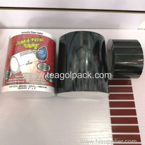 4"x5' Waterproof Tape Rubberized White Black Patch Bond Seal Repair