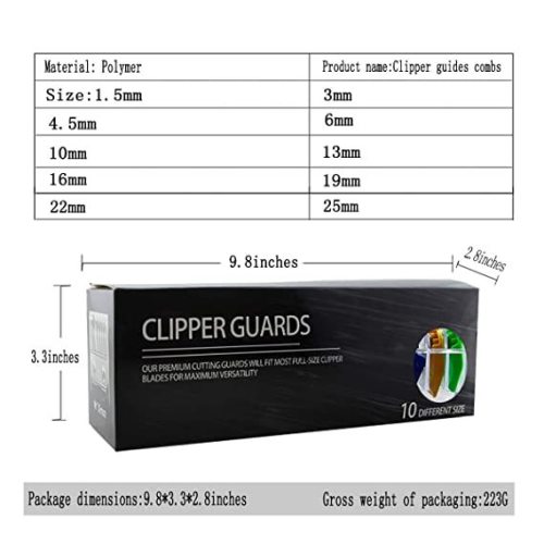 10 Color Clipper Guards