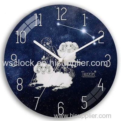 Cheap Modern Home Decoration 12 Constellations Round Wall Clock