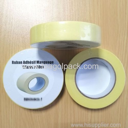 25mmx50M 38mmx50M Adhesive Masking Tape Yellow