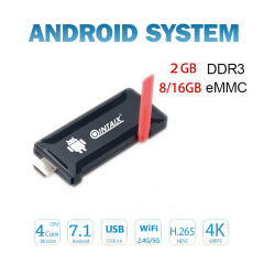 TV Stick QINTAIX R33 RK3328 2G DDR3 16G Flash WIFI Blue tooth can be used as signage player