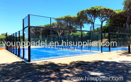 University Sports Facilities Panoramic Glass Paddle Tennis Court From China