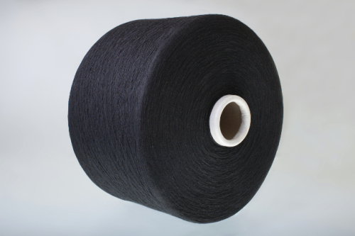 Keshu Factory Recycled/Regenerated cotton and polyester open end color dyed yarn for gloves ne10s black yarn