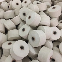 Keshu wholesale good quality recycled cotton blended weaving yarn Ne8s/1 raw white dyed cotton polyester thread for weav