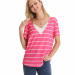 Women's Stripe V Neck Tee Top