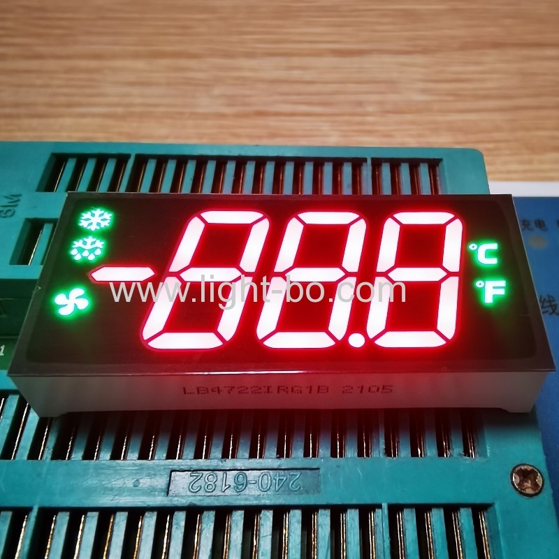 display a led a 7 segmenti a tre cifre ultra rosso/verde puro per il controller del frigorifero