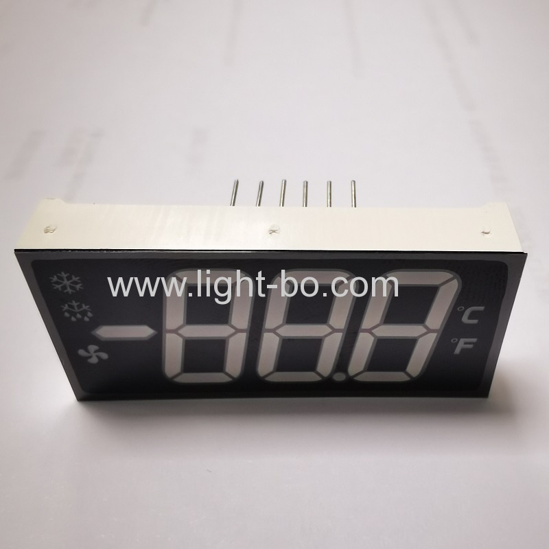 Ultra Red /Pure Green Triple digit 7 segment LED display for refrigerator controller